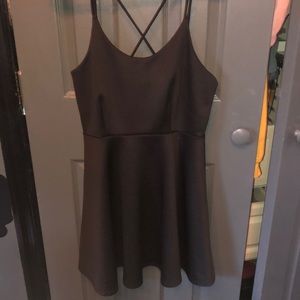 Black fit and flare strappy dress